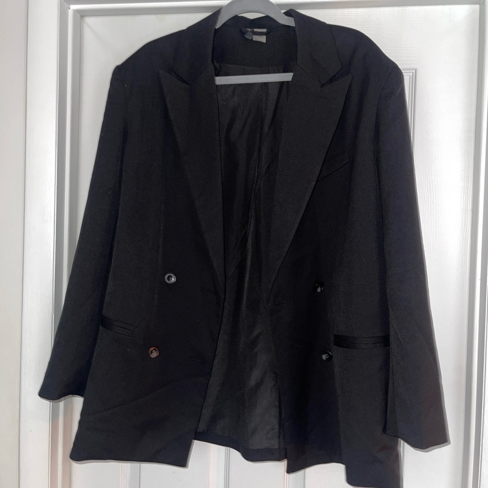 Black H&M Oversized Blazer with Shoulder Pads
